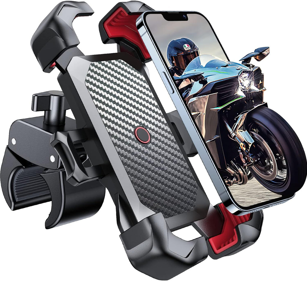 JOYROOM Motorcycle Phone Mount, [1s Auto Lock][100mph Military Anti-Shake] Bike Phone Holder for Bicycle, [10s Quick Install] Handlebar Phone Mount, Compatible with iPhone, Samsung, All Phone, Yellow