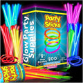 PartySticks Glow Sticks 800 pack - 8 Inch Glow in The Dark Light Up Sticks Party Favors, Glow Party Decorations, Neon Party Glow Necklaces and Glow Bracelets with Connectors