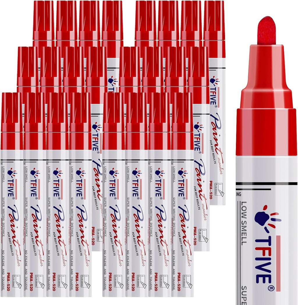 TFIVE Yellow Paint Pens Permanent Markers, 24 Pcs Oil Based Paint Markers