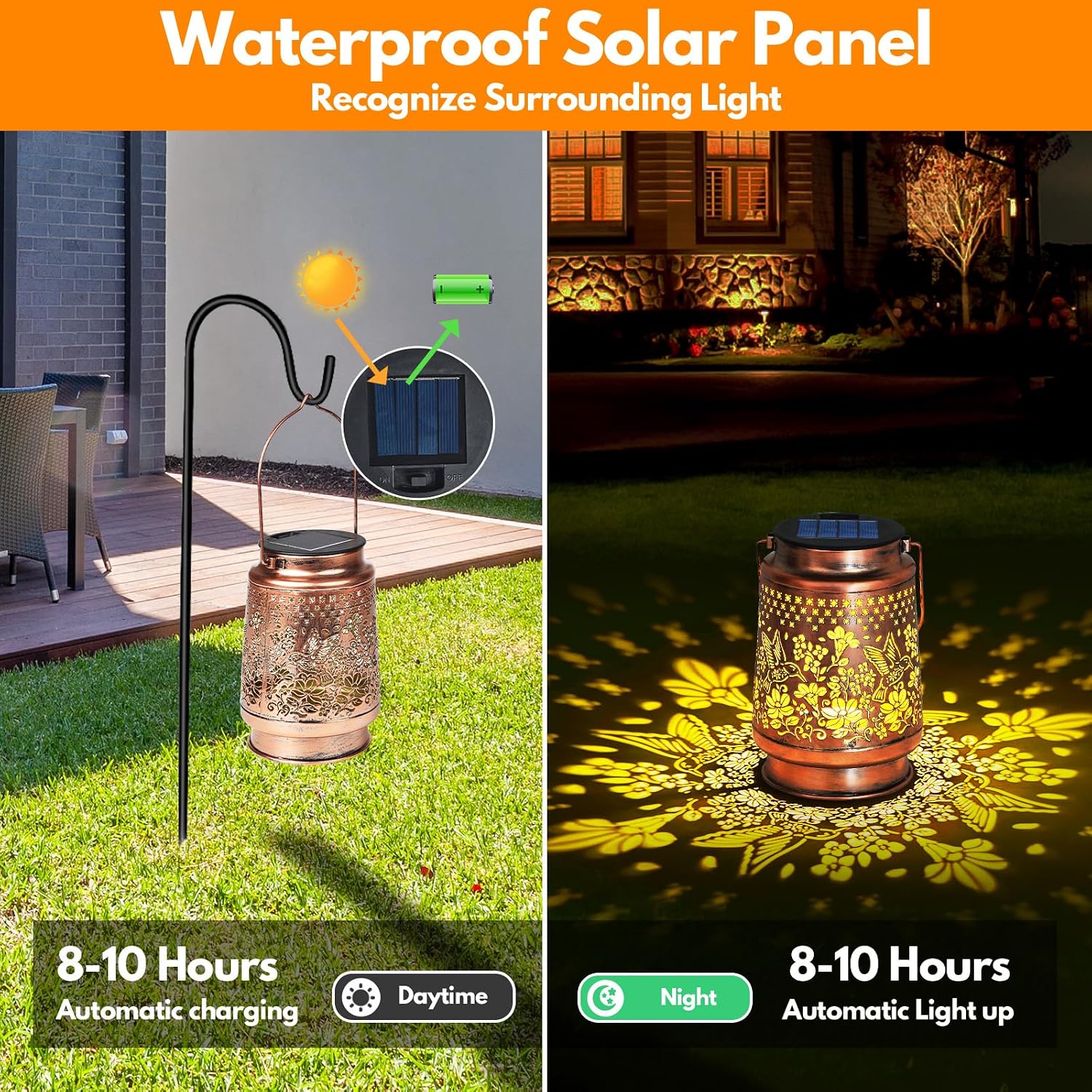 Solar Lantern Outdoor Waterproof Decorations Garden Decor, Christmas Birthday Gifts for Women, Mom, Grandma Decorative Garden, Yard, Patio, Lawn, Balcony Porch - Hummingbird