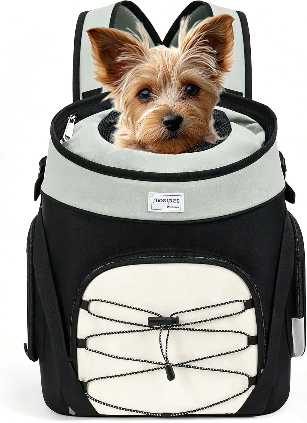 Pet Dog Carrier Backpack Small Dog Medium Cats Front Backpack with Storage Pockets,Adjustable Straps,Ventilated for Hiking Camping Travel,Max 14 lbs (Light Green)