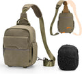 Cwatcun Large Canvas Sling Bag, Crossbody Chest Bag with Tripod Holder