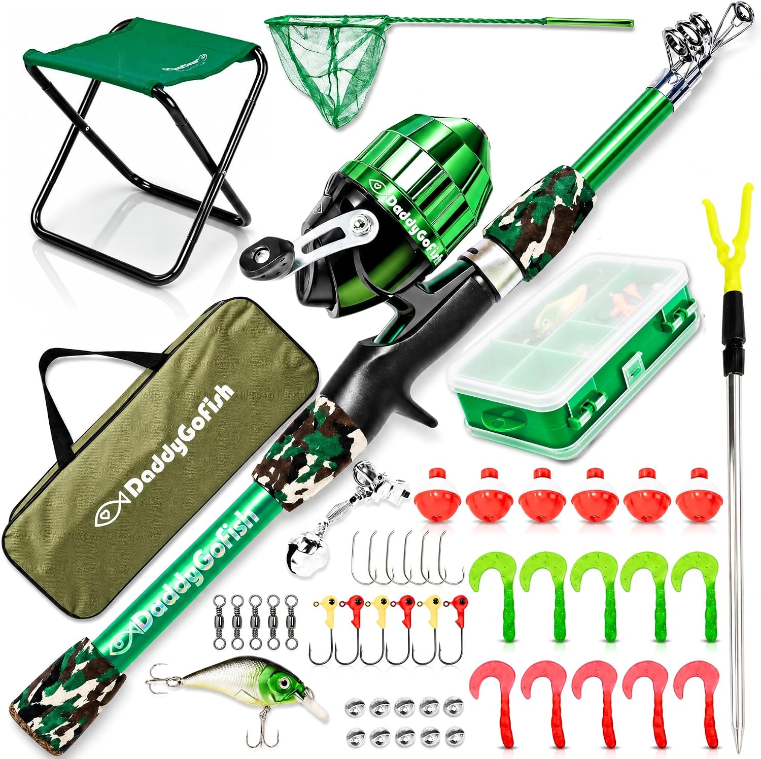 Kids Fishing Pole for Boys, Girls & Youth Age, Toddler Fishing Pole Set Kit