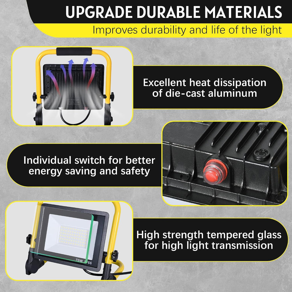 10000LM Portable LED Work Light, IP66 Waterproof for Garage