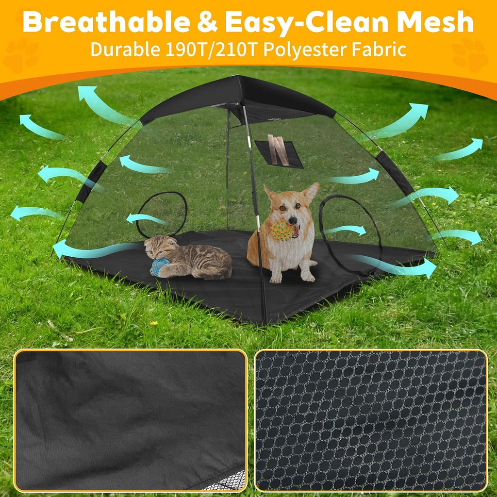 GEERTOP Portable Pet Tent for Cats Outdoor Camping Playpen Sunshade Cat Enclosures for Indoor Kittens Rabbits Guinea Pigs Small Animals Mesh House