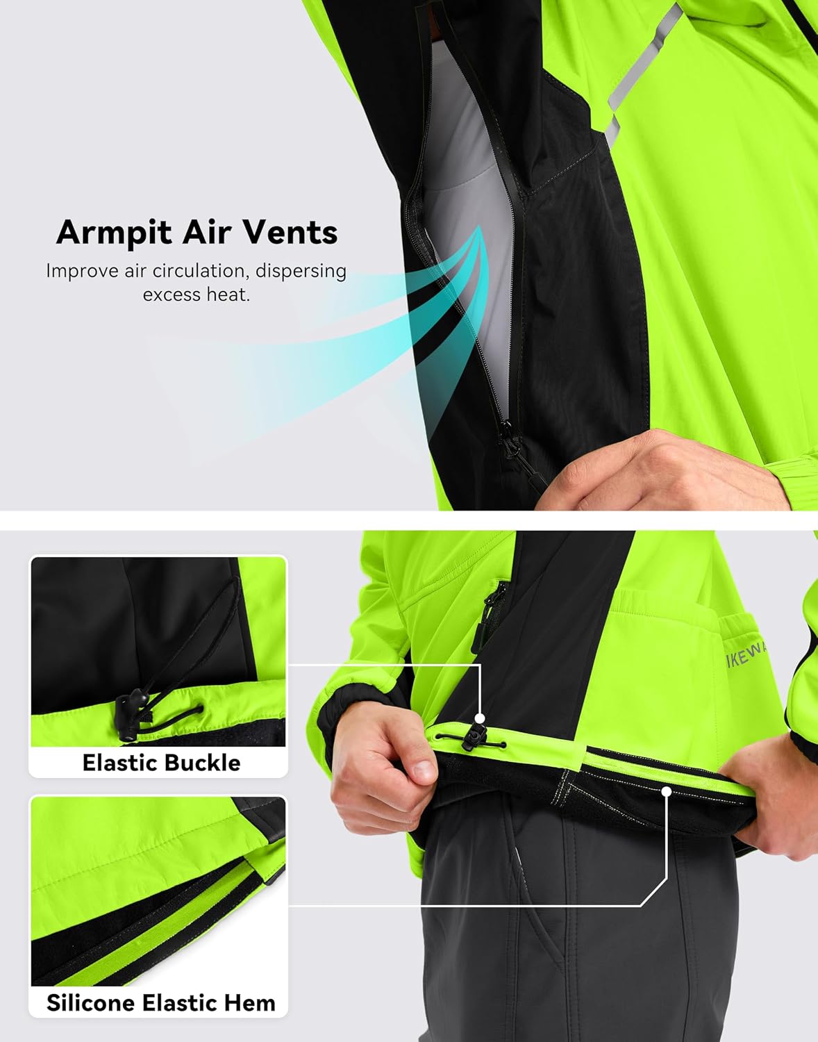 Bikewa Men's Winter Cycling Jackets Thermal Warm Water Resistant Bike Running Windproof Jacket