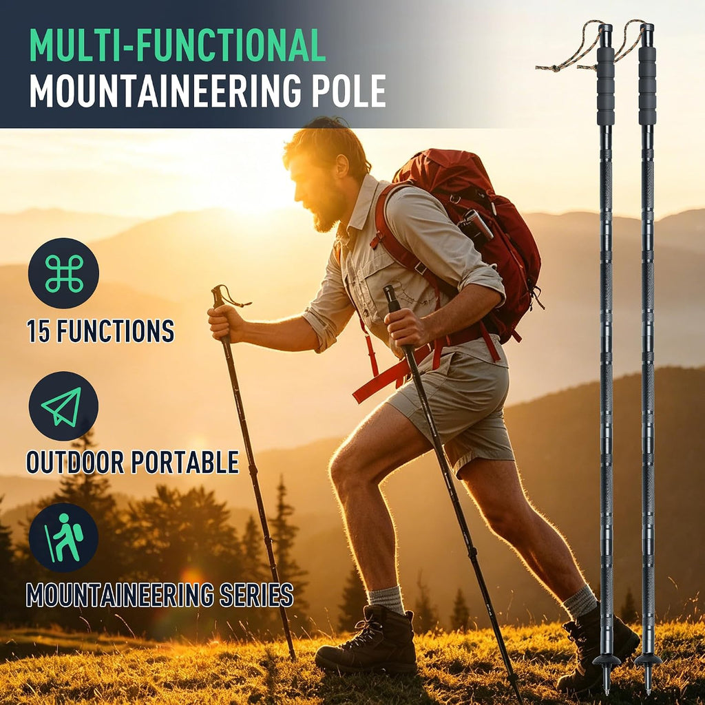 Tactical Hiking Stick Trekking Pole Multifunctional Aluminum