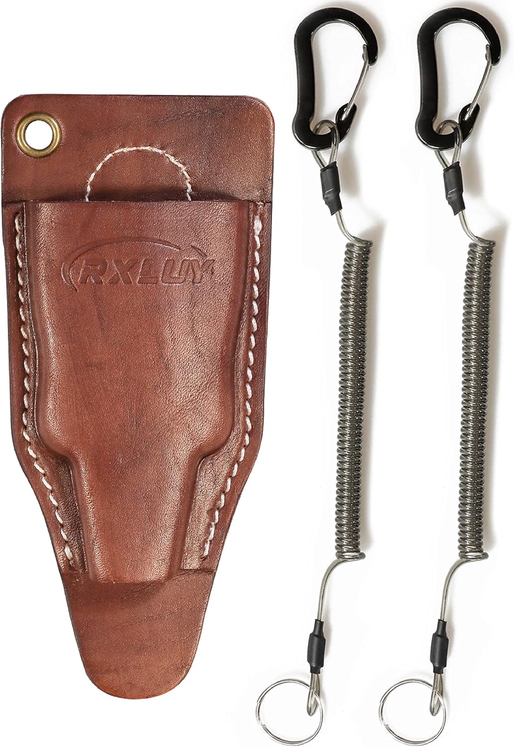 Fishing Pliers Holster with Retractable Lanyard, Universal Fit for Most Sea Fishing & Wild River Lure Tongs Leather Accessories
