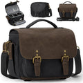 RAINSMORE Camera Bag, Vintage Canvas Camera Sling Bag Crossbody Camera Case