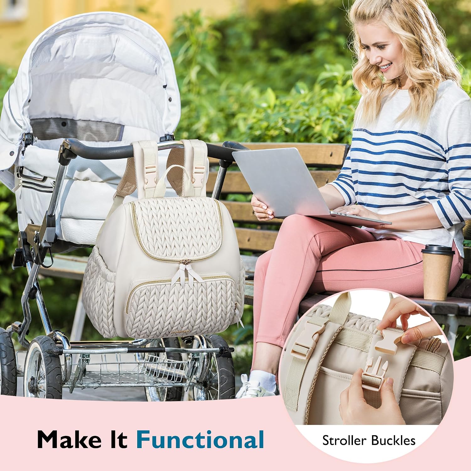 mommore Diaper Bag Backpack, Large Travel Baby Bag for Daily Essentials
