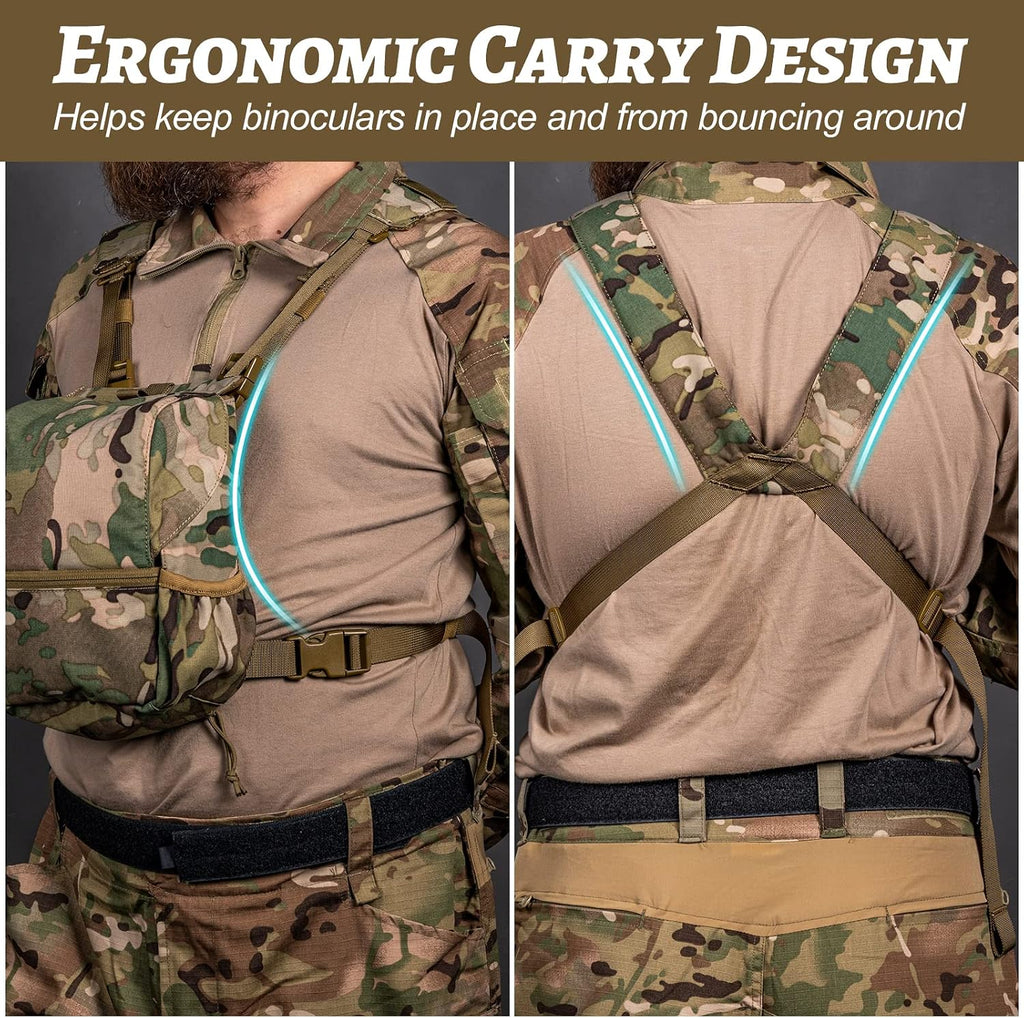VISMIX Binocular Harness with Rain Cover for Hunting Hiking Shooting