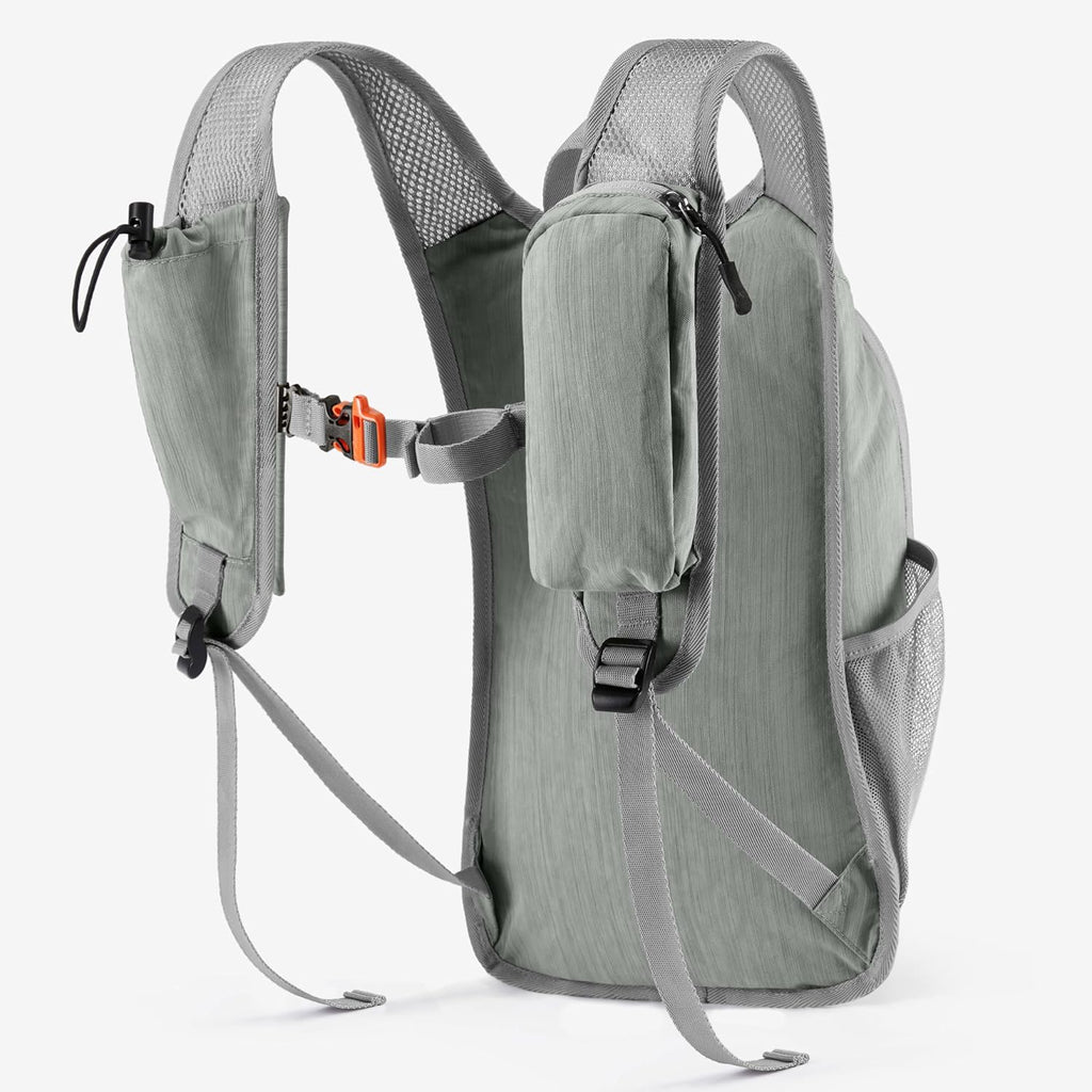 Uselike 10L Small Hiking Backpack Travel Daypack Lightweight Packable Back Pack for Women Men(Light Grey)