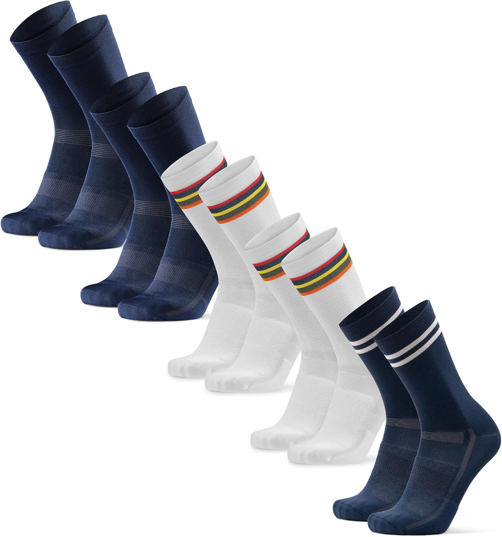 DANISH ENDURANCE Crew Cycling Socks, Fast-Dry & Cushioned, 3 & 5-Pack