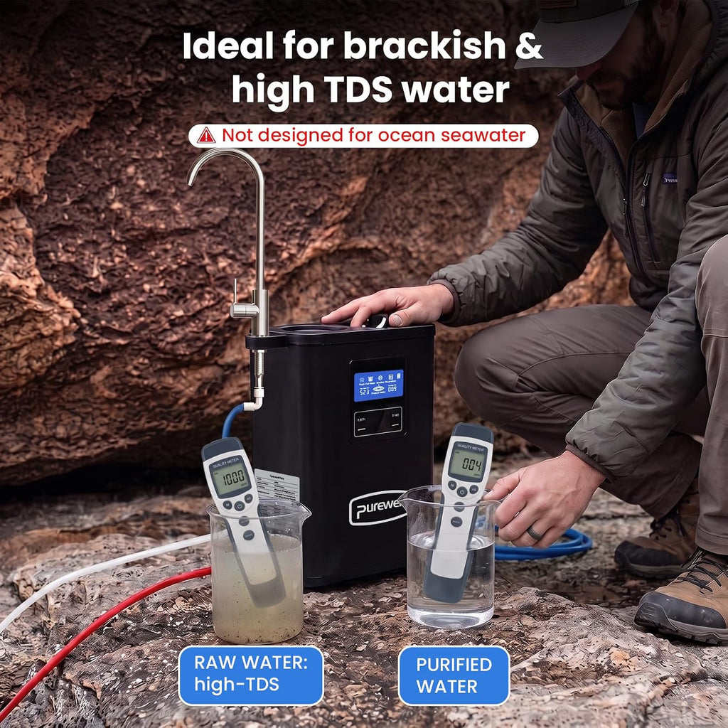 Purewell Portable Electric RO Water Filter System with UV Light,Remove PFAS