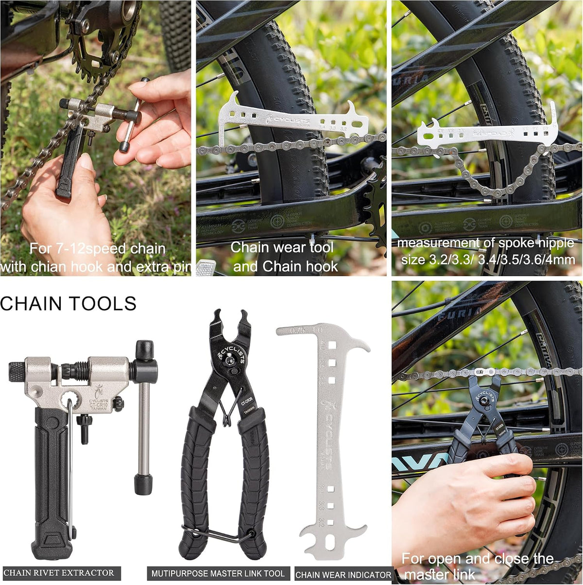 7 Piece Bike Tool Kit - Bike Tools Maintenance Repair Kit