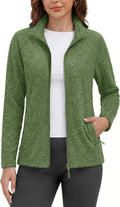 MAGCOMSEN Womens Fleece Zip Up Jacket with Pockets Lightweight Soft Coat