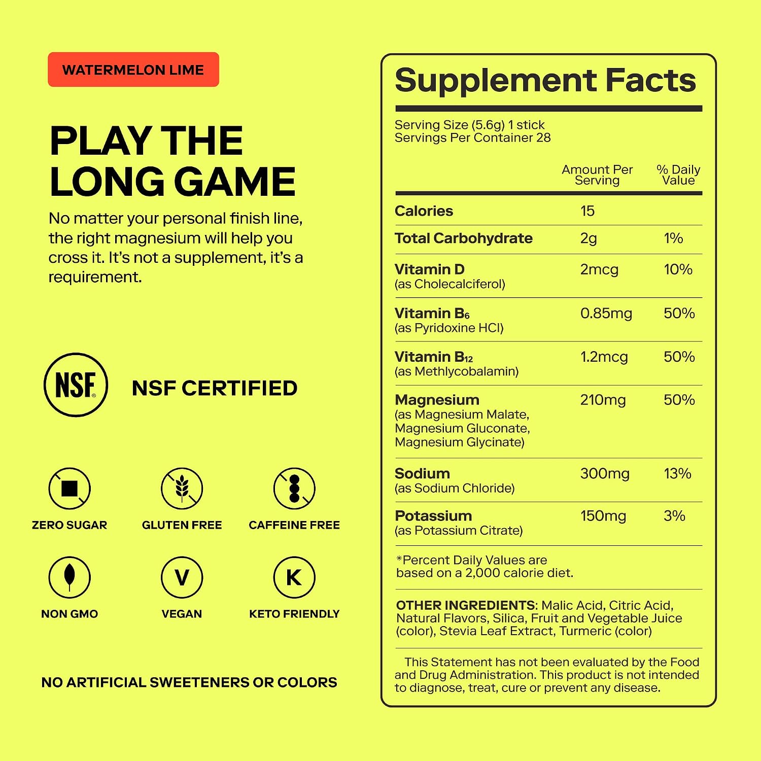 MAGNA Electrolytes Powder Drink for Hydration (28 Serving, Watermelon Lime)