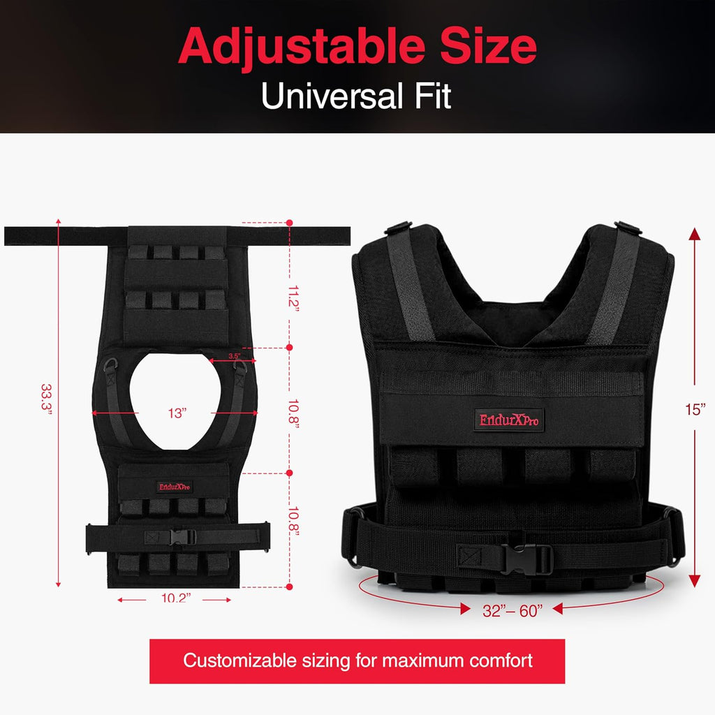 Weighted Vest for Men & Women | Adjustable Weight Vest 25 lbs/35 lbs/45 lbs with Removable Iron Weights, 1000D Cordura Weighted Training Vest for Rucking, Running & Strength Training