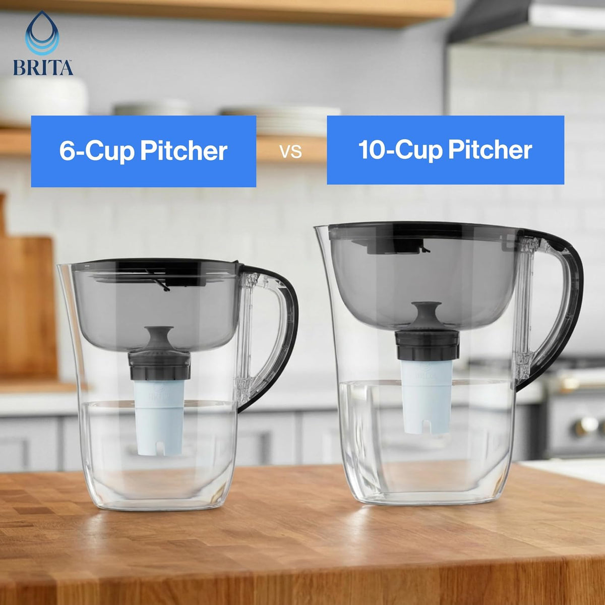 Brita Metro Water Filter Pitcher with SmartLight Change Indicator, BPA-Free, Replaces 1,800 Plastic Water Bottles a Year, Lasts Two Months, Includes 1 Filter, Small - 6-Cup Capacity, Fiery Red