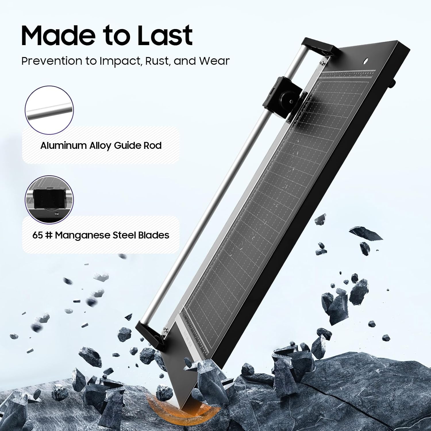 Manual Heavy Duty 24 Inch Rolling Cutter, Precision Rotary Paper Trimmer