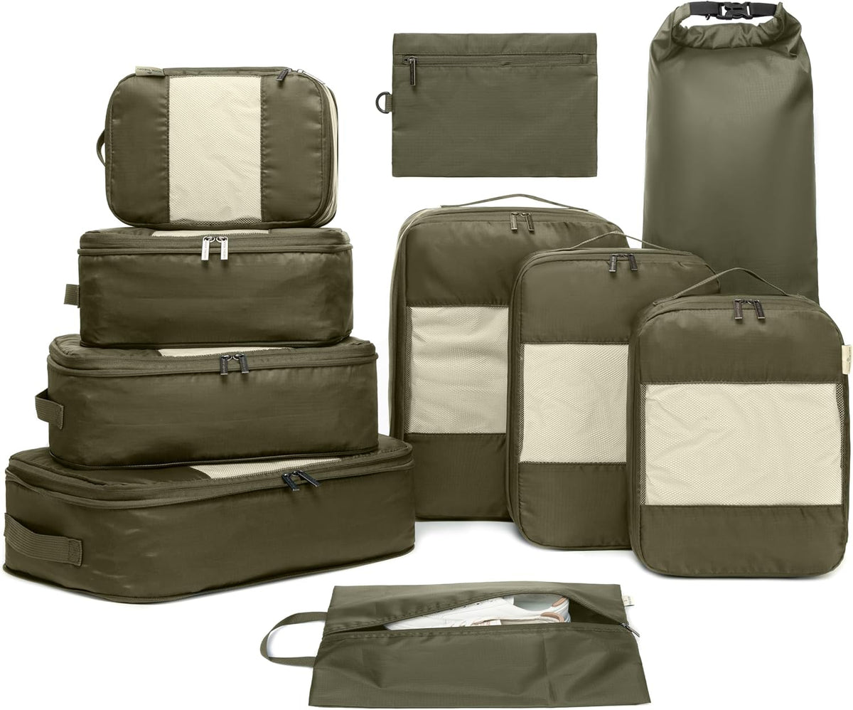 6-Pack Large Compression Packing Cubes for Travel - Lightweight Compression Packing Cube Set, Water-Resistant Luggage Organizer Bags & Suitcase Organizers, Travel Cubes for Carry-On, Checked Luggage