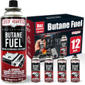 Chef Master Butane Fuel Canister, Camp Stove & Torch Refill, 8 oz, 12-Pack