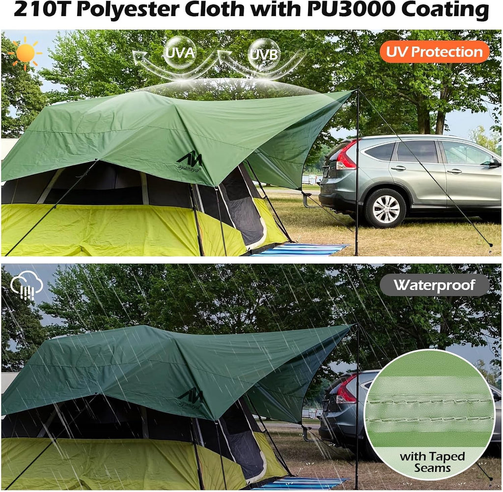 AYAMAYA Waterproof Camping Tarp with Poles Heavy Duty, 10x 15FT Extra Large