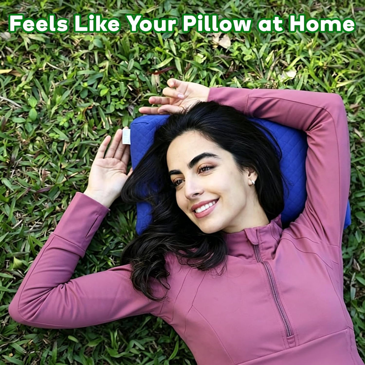 Memory Foam Travel Pillow 9.8"x15.7" Compact Camping Pillow