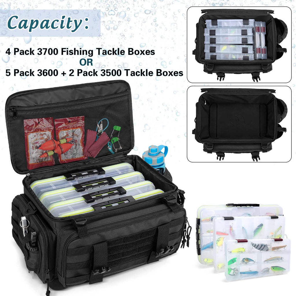 DSLEAF Waterproof Tackle Box Bag, Soft Fishing Tackle Storage Bag, Bag Only
