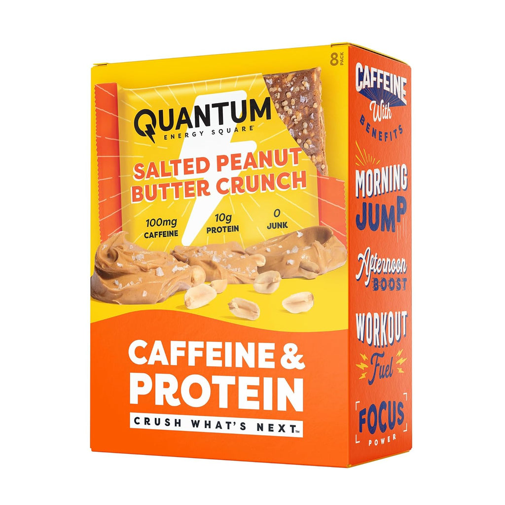 QES Energy Bar, Salted Peanut Butter, Caffeine, 10g Protein, Gluten Free