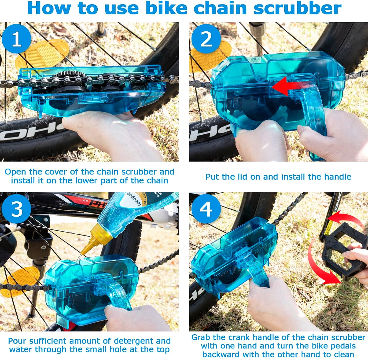 focopot Bike Chain Cleaner Kit with Bike Chain Degreaser,Scrubber,Lube