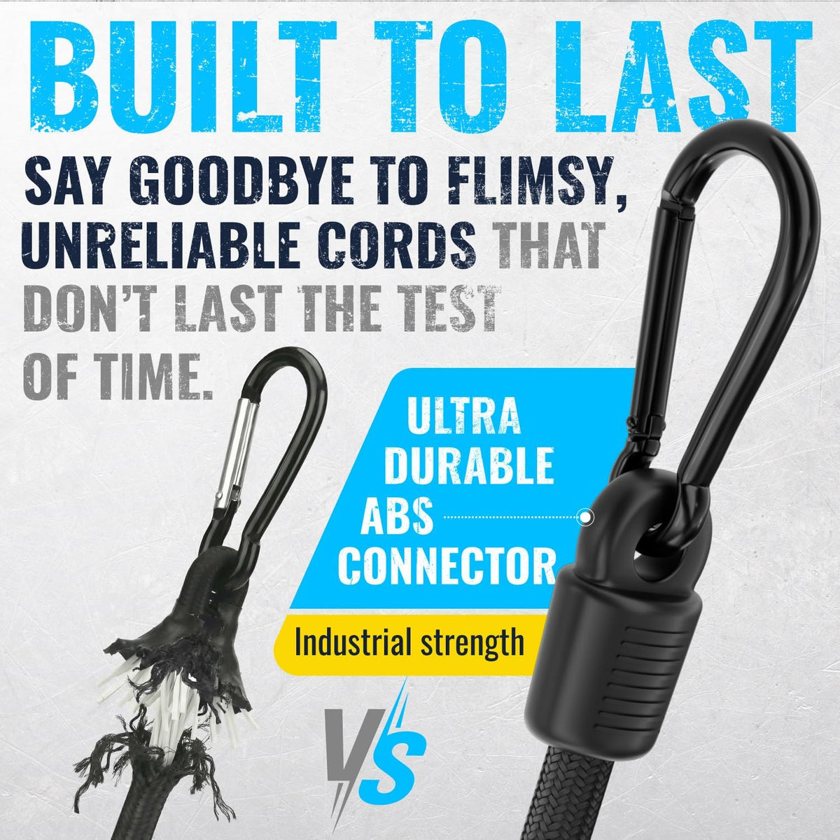 GOEASY0312 Adjustable Bungee Cords with Carabiner Hooks 8"-53", 6PCS