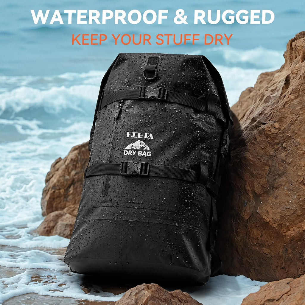 HEETA Dry Bags Waterproof Backpack 40L for Men & Women, Roll Top Heavy Duty