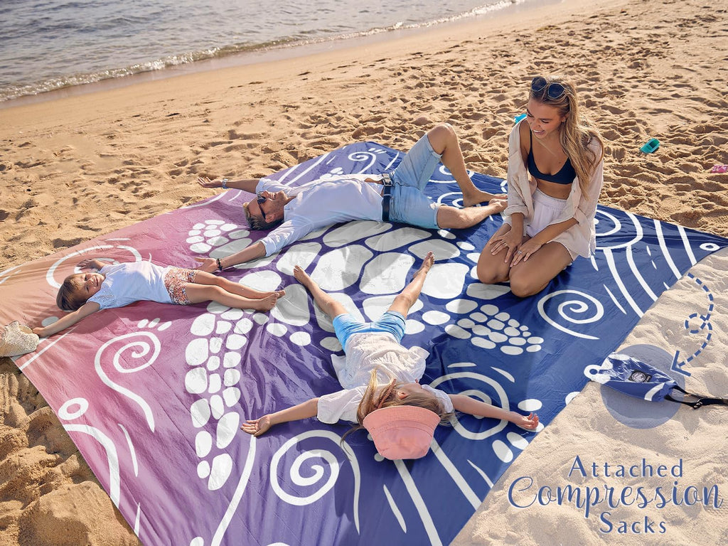 WEKAPO Beach Blanket Waterproof Sandproof Oversized Extra Large Sand Free