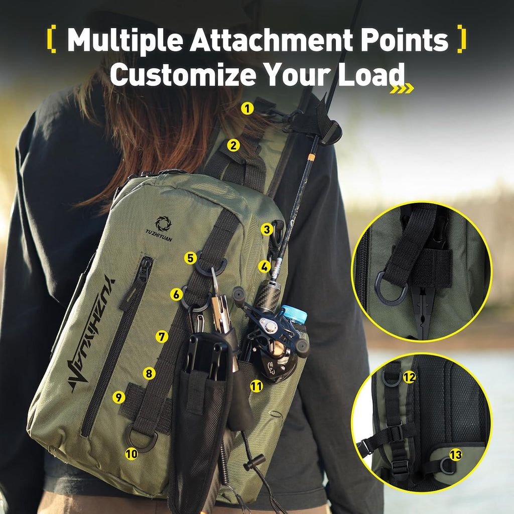 Small Fishing Bag with Rod Strap, Portable & Lightweight, Fish Small Tackle bag – Fits Tackle Boxes & Gear,Move Freely, Cast Smoothly - Fishing Gifts for Men
