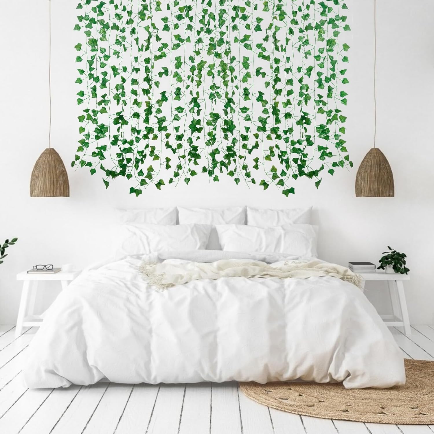 Freyalife Fake Vines for Room Decor(24Pack168Ft) Aesthetic Artificial Plant Ivy Leaves Hanging Greenery Garlands for Home Bedroom Wall Wedding Christmas Party Office patio Indoor, Outdoor Garden Décor