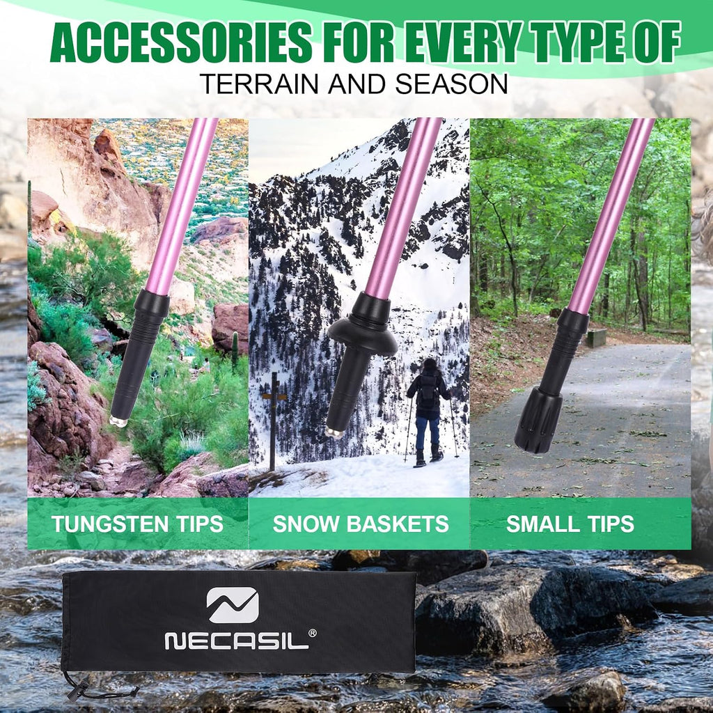Kids Hiking Poles Lightweight Adjustable Trekking Sticks Collapsible