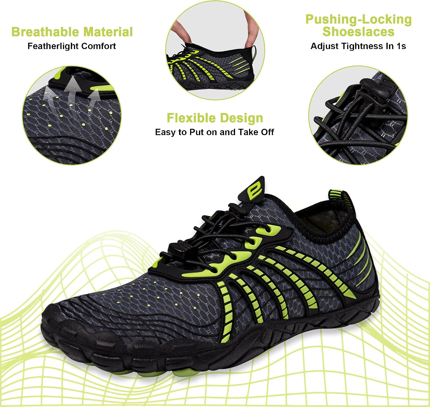 Water Shoes for Women Men, Barefoot Quick Dry Pool Shoes for Outdoor