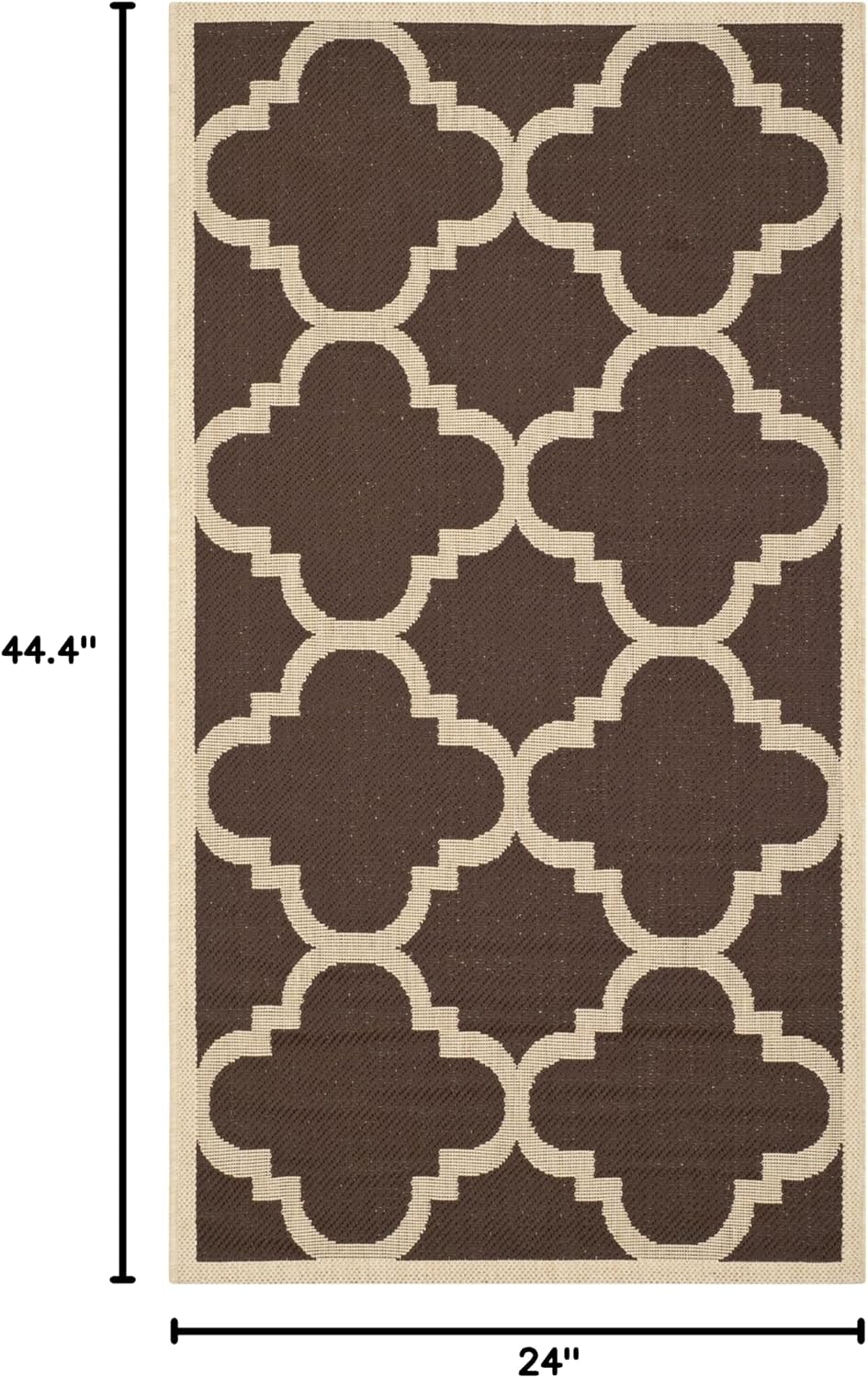 SAFAVIEH Washable Rug Outdoor Courtyard Collection - 2' x 3'7", Dark Brown, Non-Shedding & Easy Cleaning, Ideal for Patio, Front Door, Entryway, Doormat (CY6243-204)