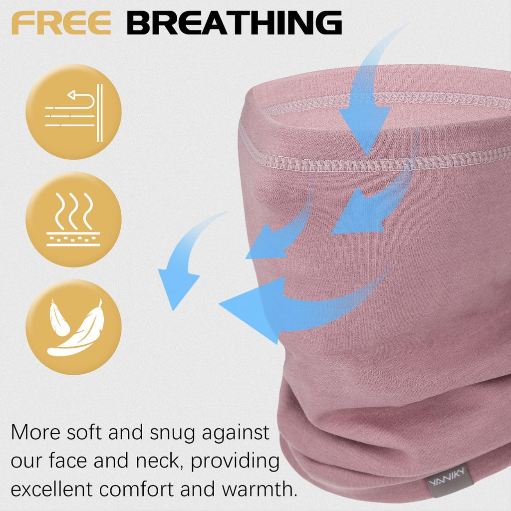 YANIKY Neck Gaiter Winter Neck Warmer for Men & Women Windproof Face Mask for Cold Weather Breathable Ski Face Cover Scarf