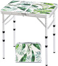 Folding Camping Table 2ft Portable Picnic Table, Monstera Palm Leaves