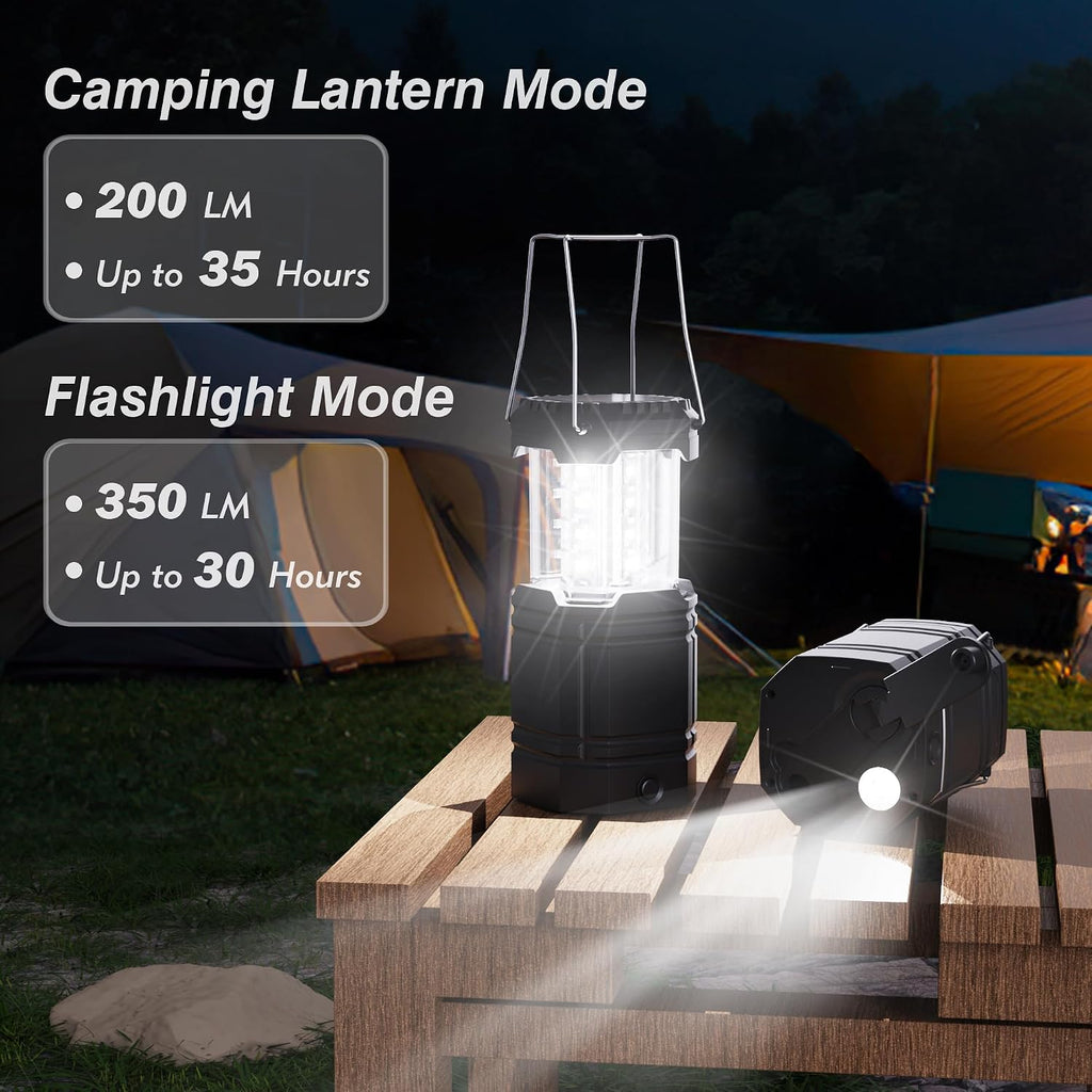 3000mAh Large Capacity Hand Crank Solar Camping Lantern for Emergency