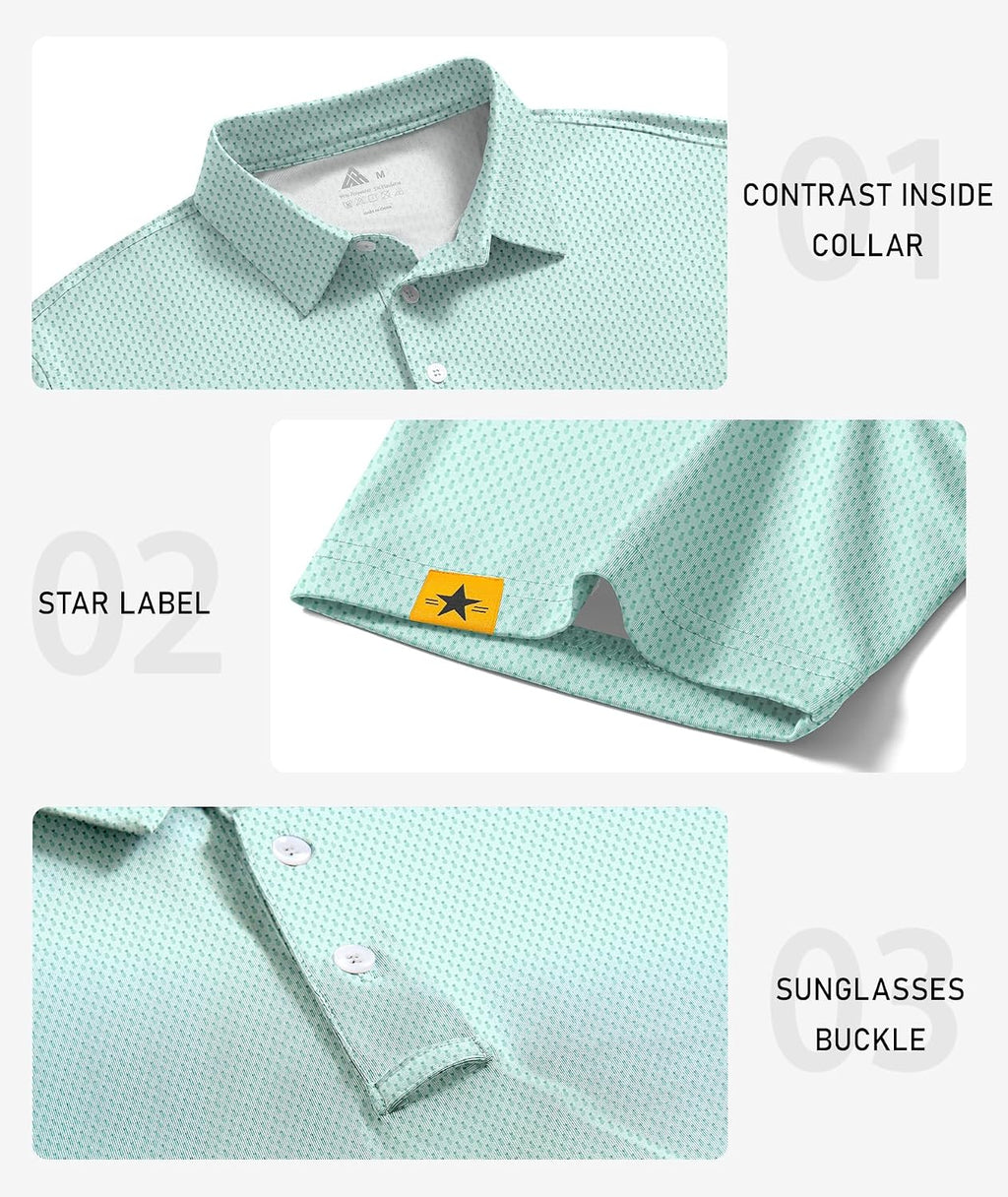 ZITY Mens Golf Polo Shirts Short Sleeve UPF 50+ Moisture Wicking Tshirt