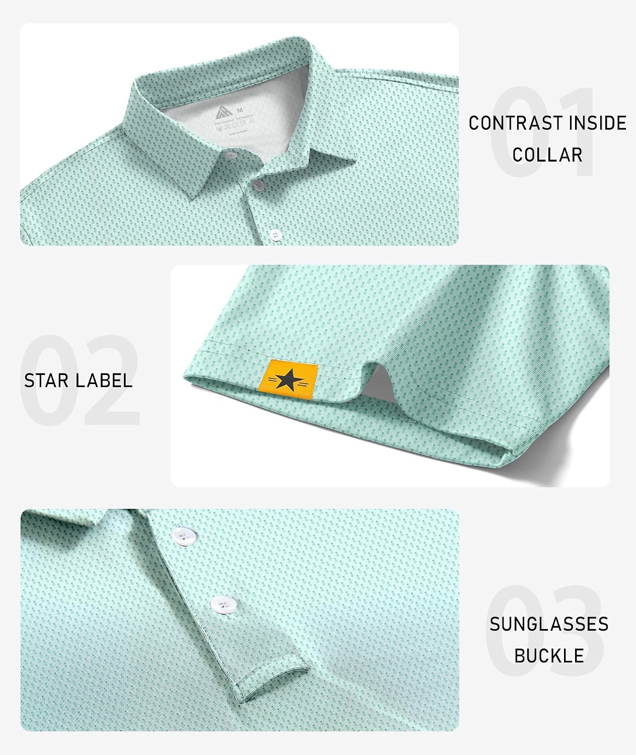 ZITY Mens Golf Polo Shirts Short Sleeve UPF 50+ Moisture Wicking Tshirt