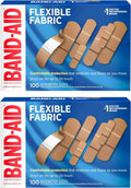 BAND-AID Brand Flexible Fabric Adhesive Bandages, Assorted, 2 x 100 Count