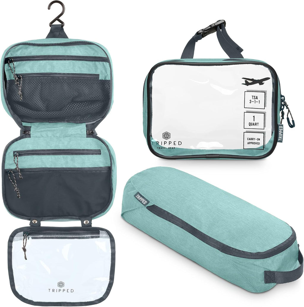 TRIPPED Travel Gear 3-Piece Travel Toiletry Bag Set