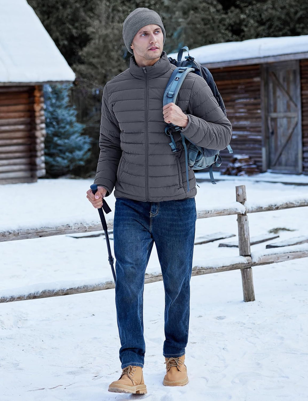 TACVASEN Men's Lightweight Puffer Jacket Quilted Insulated Winter Coat