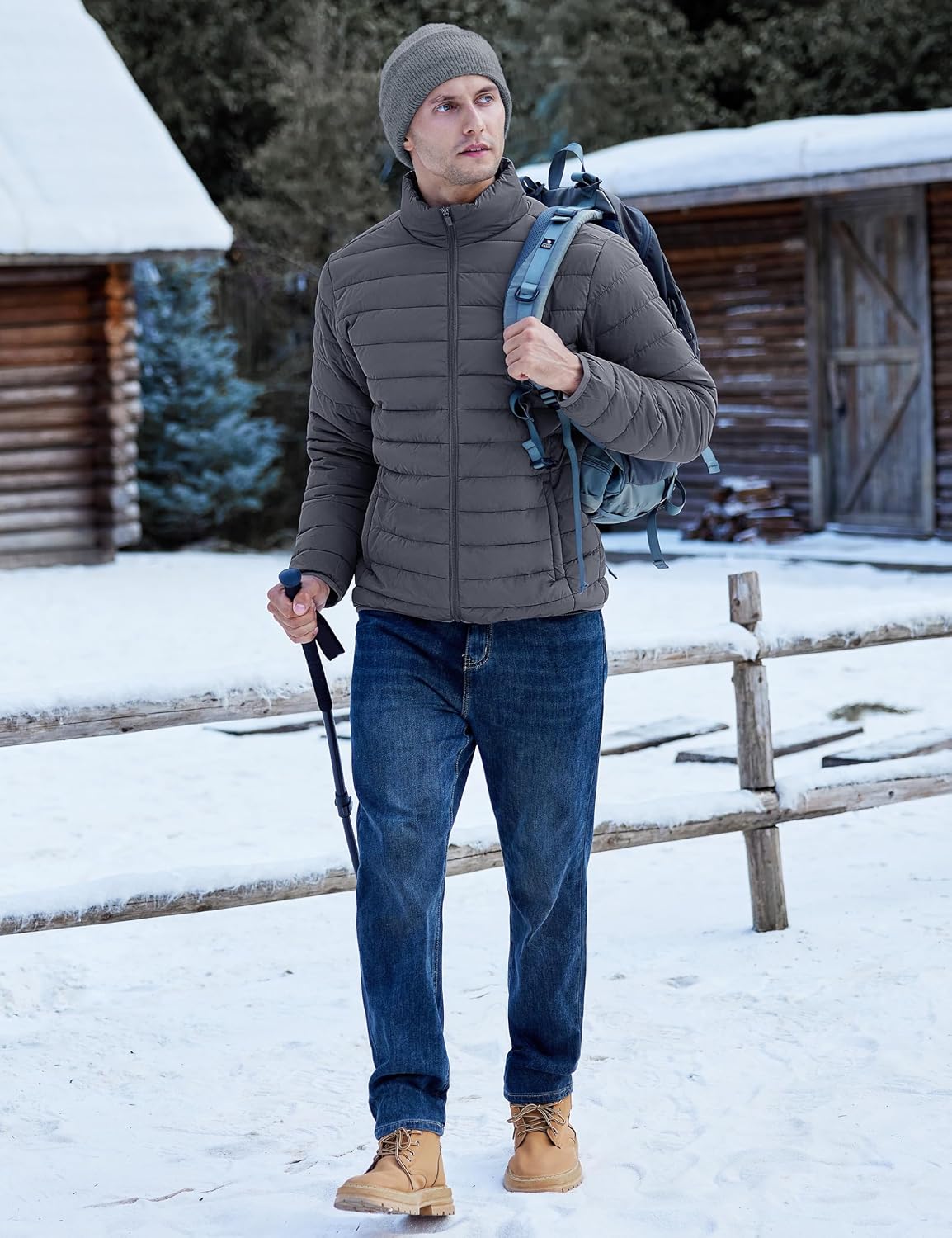 TACVASEN Men's Lightweight Puffer Jacket Quilted Insulated Winter Coat