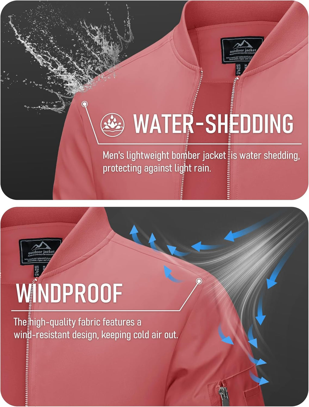 MAGCOMSEN Men's Bomber Jacket Lightweight Windbreaker Spring Fall Jacket