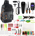 Hikary Fishing Backpack with Tackle Boxes,Fishing Tool Kit,Lightweight Outdoor Water-Resistant Fishing Shoulder Bag with Rod Holder Fisherman Gift Saltwater Freshwater